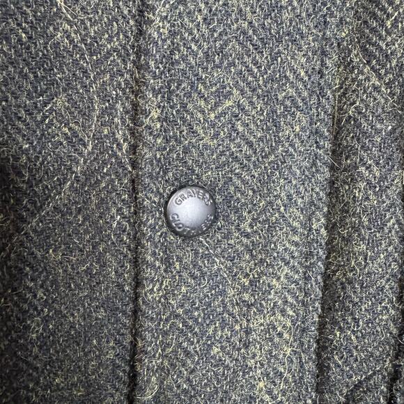 Grayers Mens Wool Green Quilted Equestrian Utility Snap Zip Sport Coat Jacket XL - Picture 8 of 16